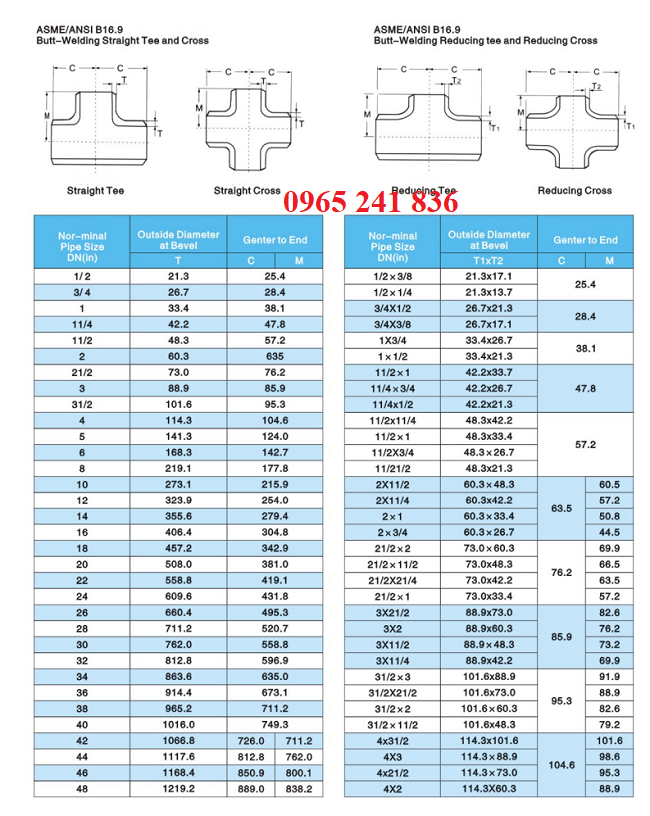 catalogue tê hàn inox