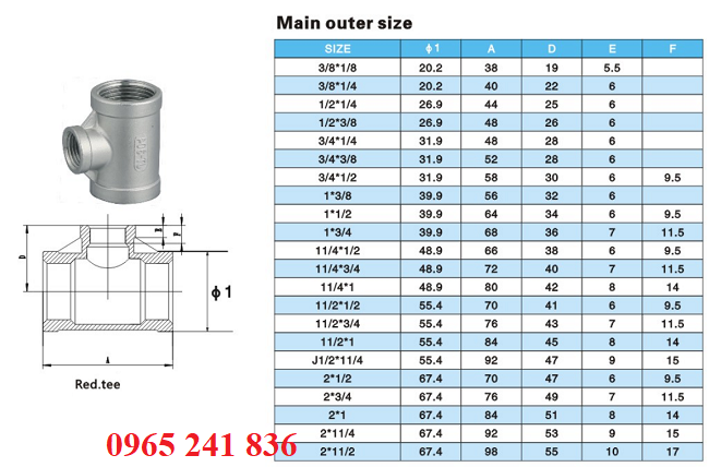 catalogue tê thu ren inox