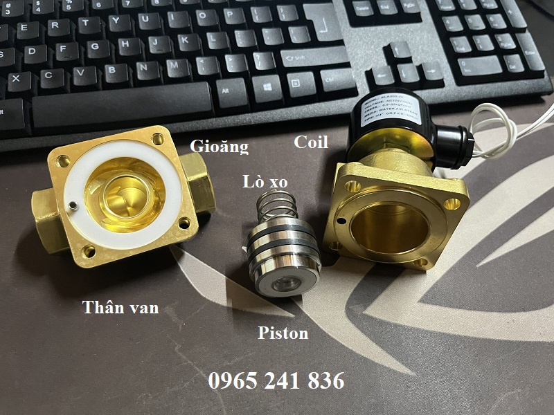 Cấu tạo van điện từ hơi n&oacute;ng 24V 220V.