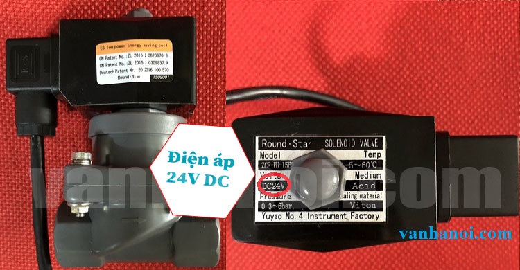 Van điện từ nhựa 24VDC.