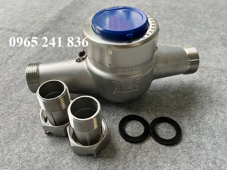 đồng hồ đo lưu lượng vo inox ren