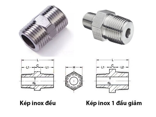 Cấu tạo kép inox 201, 304, 316.