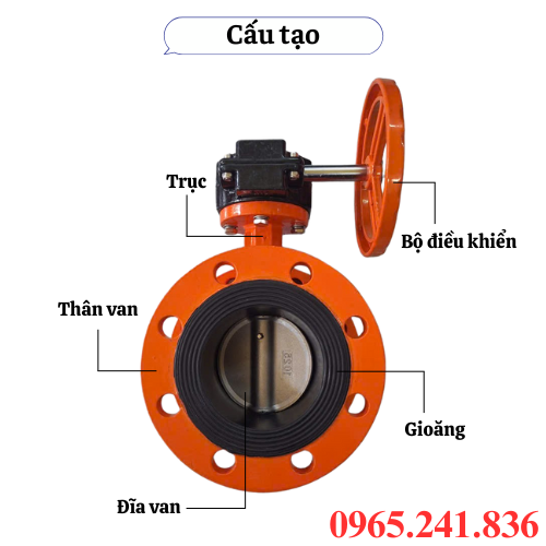 Cấu tạo van bướm mặt bích KSPM