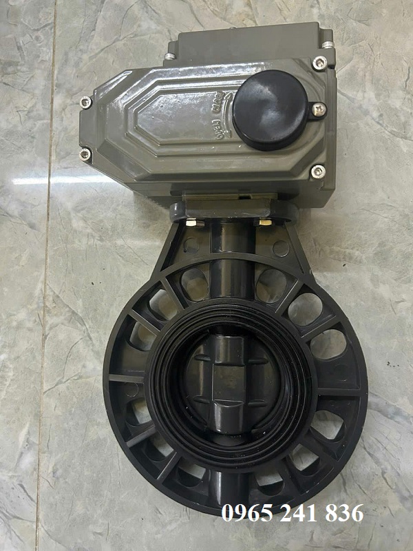 Van bướm nhựa điều khiển điện 24V, 220V, UPVC, CPVC chính hãng Đài Loan, Hàn Quốc, giá rẻ.