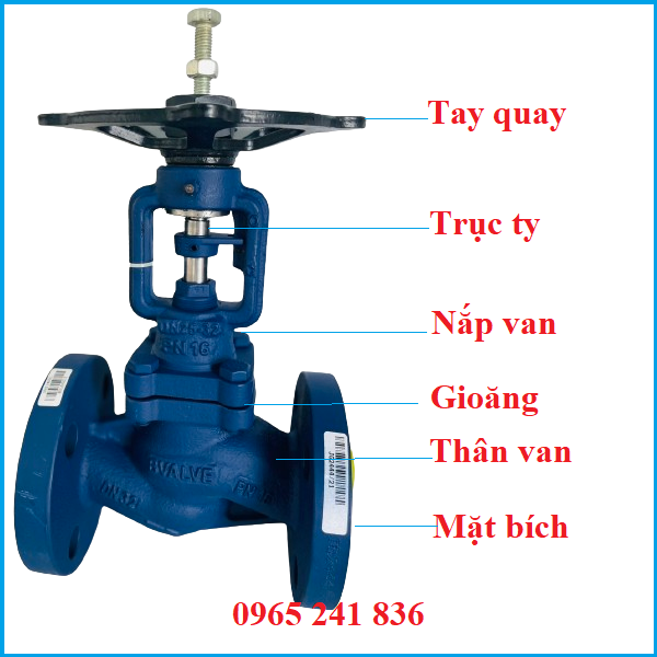 Cấu tạo van cầu hơi Bvalve T&acirc;y Ban Nha.