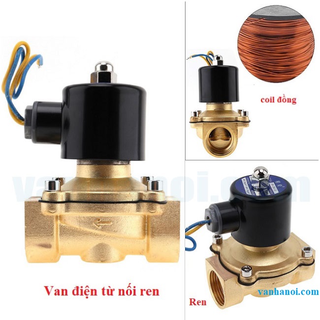 Cấu tạo van điện từ nối ren.