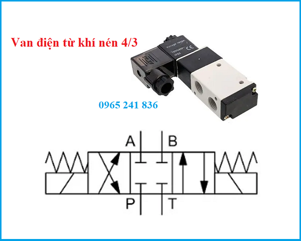 Van điện từ khí nén 4/3 | 4 cửa 3 vị trí.