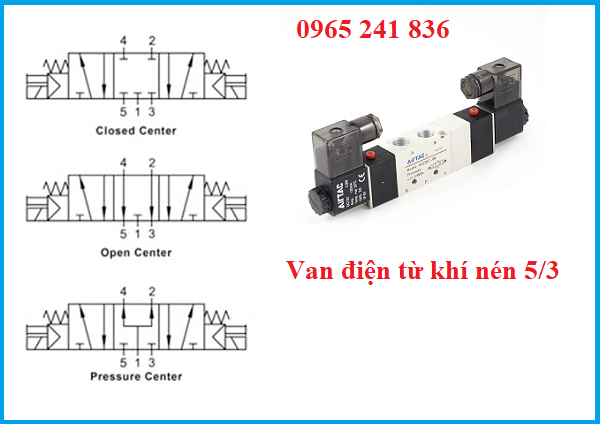 Van điện từ khí nén 5/3 | 5 cửa 3 vị trí.