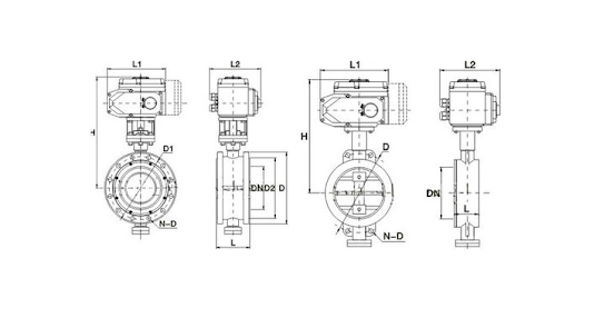 Cấu tạo van bướm xi măng điều khiển điện.