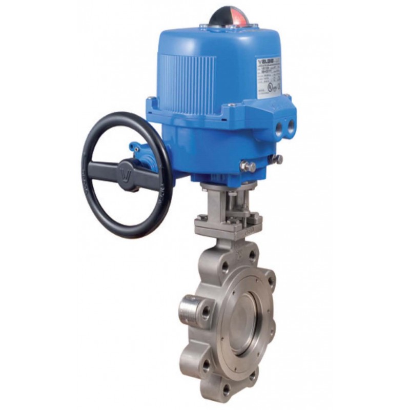 Van bướm lug điều khiển điện tay quay.