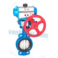 Van bướm điều khiển khí nén có tay quay